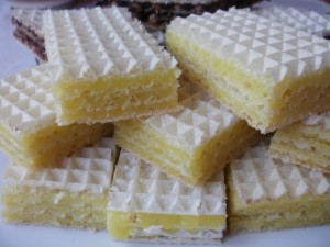 wafle z galaretką