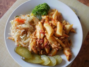 makaron penne z mięsem mielonym