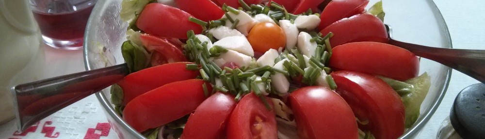 sałata zielona z pomidorami i mozzarellą