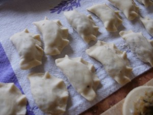 pierogi z kap kisz i pieczarkami