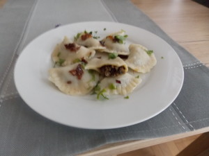 pierogi z pieczarami